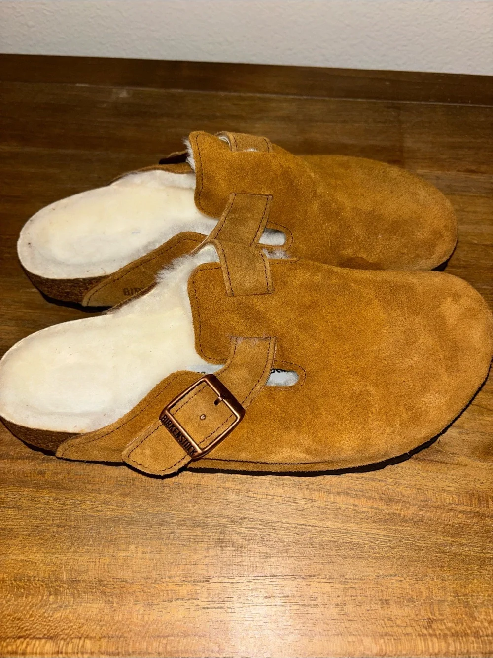 Birkenstock Suede Shearling-Lined Slip-On Mule - Brown NWOT - Picture 4 of 7